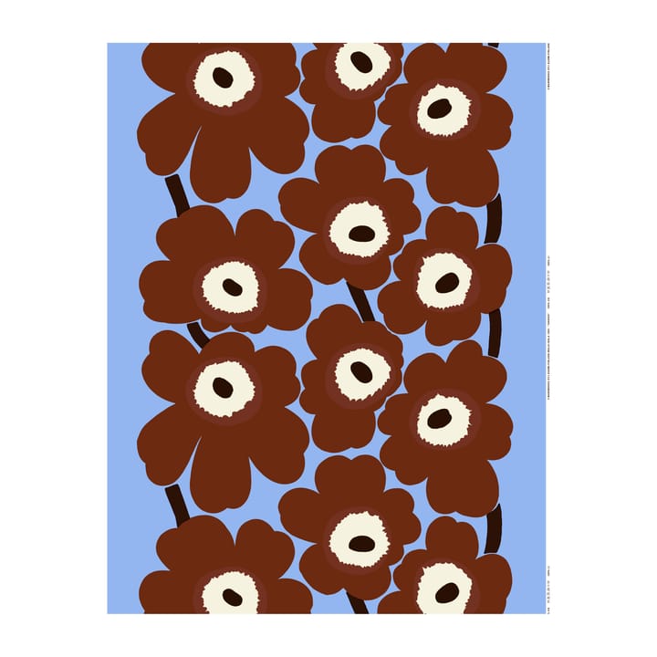 Unikko fabric - Light blue-brown-natural white - Marimekko