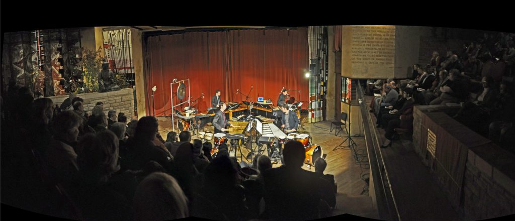 Third Coast Percussion performing the world premiere of Common Patterns in Uncommon Time at Hillside Theatre at Taliesin in 2011. Photo by Dick Ainsworth.