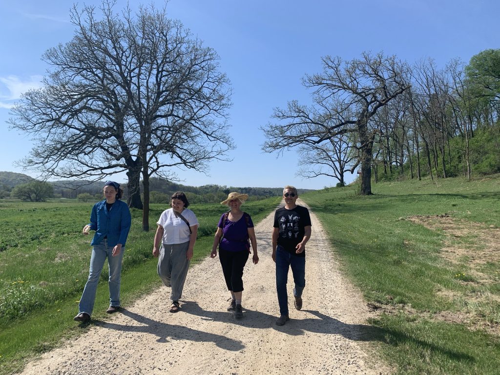Four people exploring the Driftless Landscape