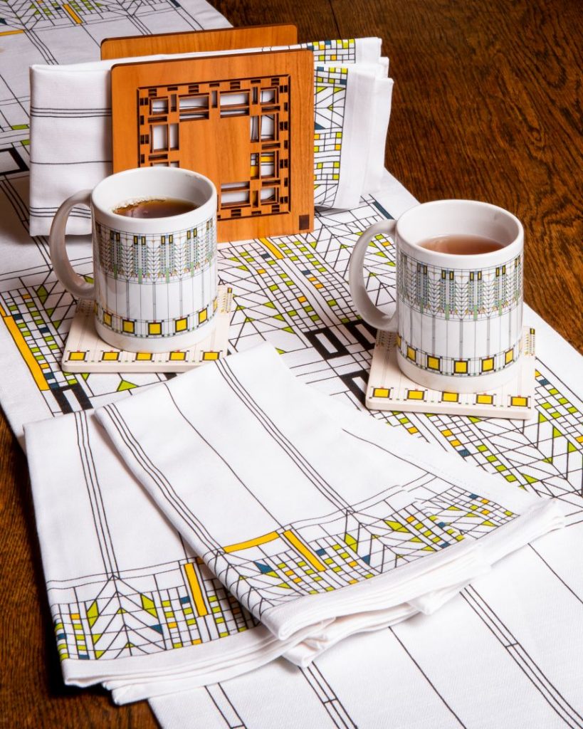 Mugs on table setting. Taliesin is here to help with your holiday shopping. 